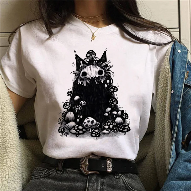 

Mushroom t shirt women funny streetwear t shirt female comic clothes