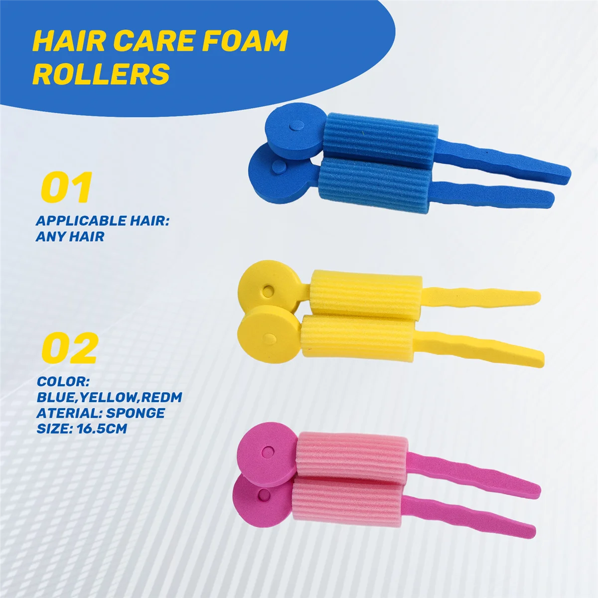 AT17 6 uds rodillos de espuma para el cuidado del cabello esponja mágica rizador de pelo suave estilismo para el cabello rodillos herramientas de bricolaje para mujeres