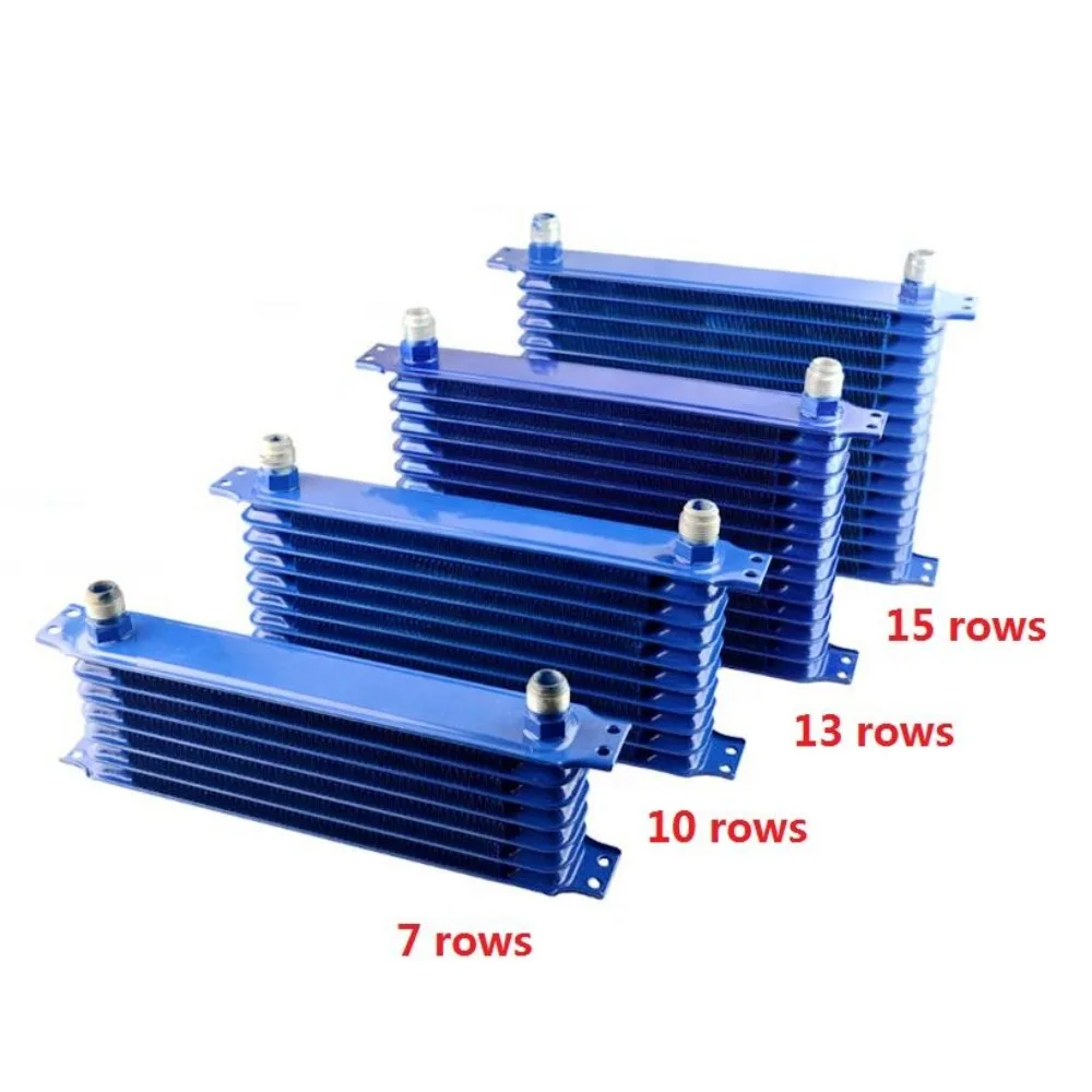 

Universal 7 / 10 / 13 / 15 Rows AN10 Oil Cooler Kits Car Radiator Car Racing Auto Part Engine Transmission Blue Black