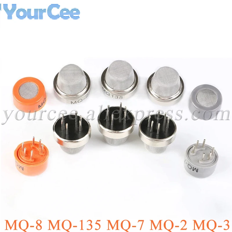 5pcs MQ-7 MQ-5 MQ-3 MQ-2 MQ-135 Carbon Monoxide Alcohol Smoke Air Quality Pollution Gas Sensor MQ7 MQ5 MQ3 MQ2 MQ135