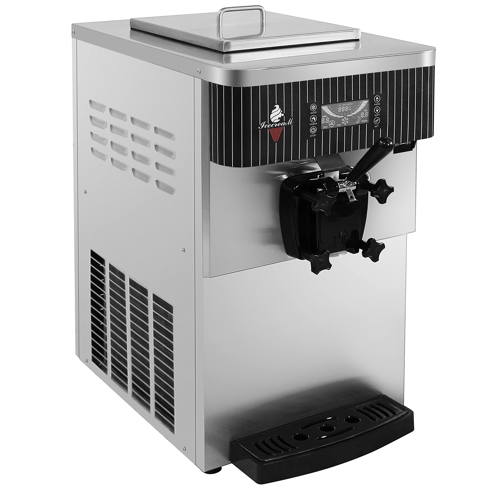 Machine à glace molle commerciale de comptoir SIHAO 220V avec une seule trémie de 5,5 L, équipement de dessert glacé miniature pour la fabrication de glace molle