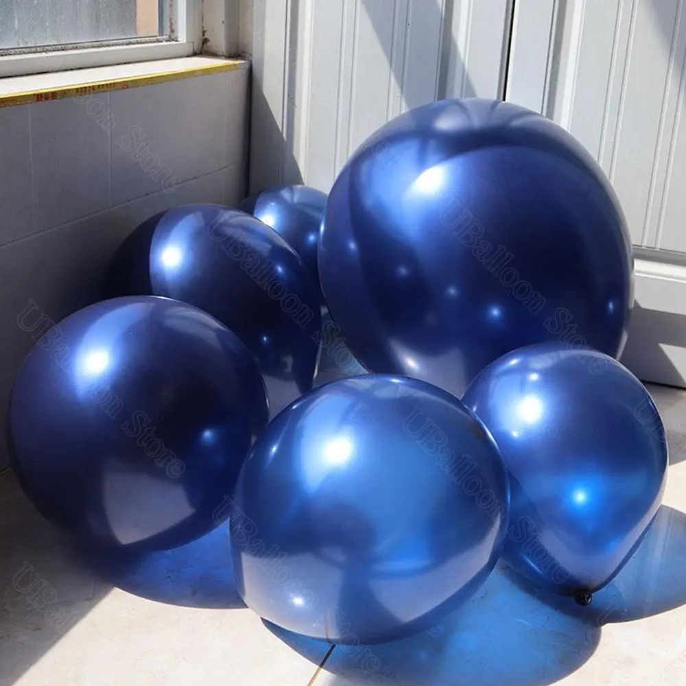 10/30/50Pcs Pearl Navy Blue Balloons 5 10 12Inch Glitter Dark Night Blue Latex Balloons for Wedding Birthday Party Decorations