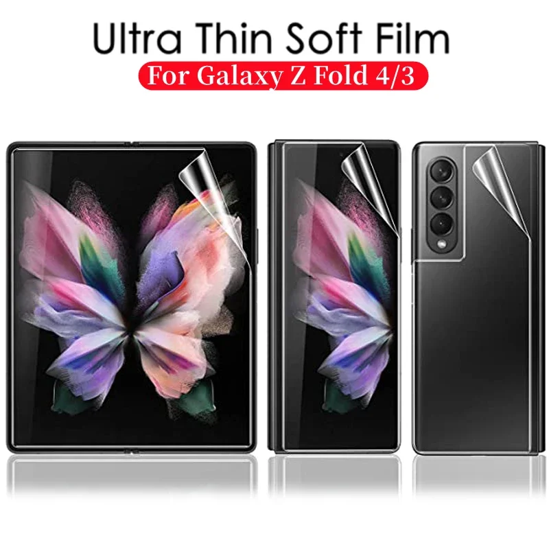 Protective Film For Samsung Galaxy Z Fold 3 4 Anti-scratch Hydrogel Soft Screen Protector For Z Fold3 Fold4 Outside Inside Film