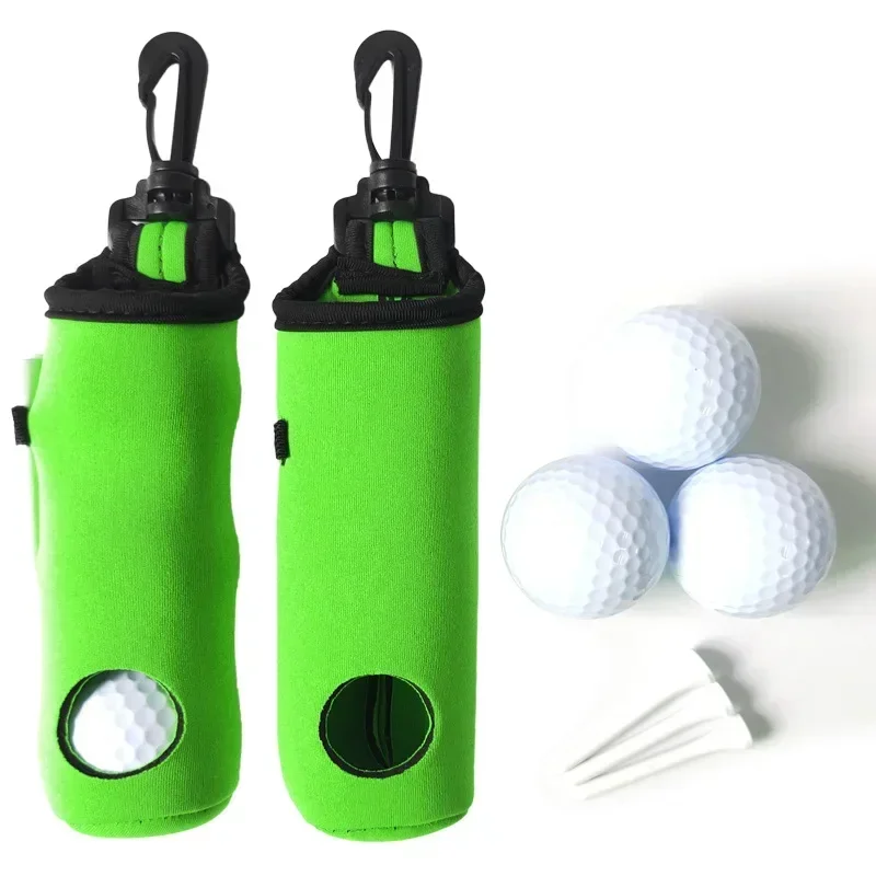 7Pcs Portable Mini Golf Carry Bag Kit Golf Balls and Tees Holder with 3 Balls and 3 Tees with Light Weight Hook for Golfer Gifts