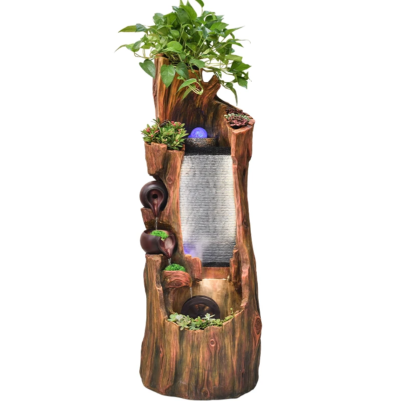 

Резьба по дереву Qf, напольные украшения с текущей водой, украшение для гостиной, спальни, интерьера дома