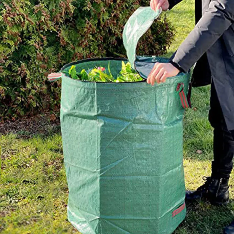 Heavy Duty Garden Waste Bag,PP Bags,Large Capacity,Leaf Debris Collection Container,Reusable,Waterproof,Outdoor Garden Plant Bag