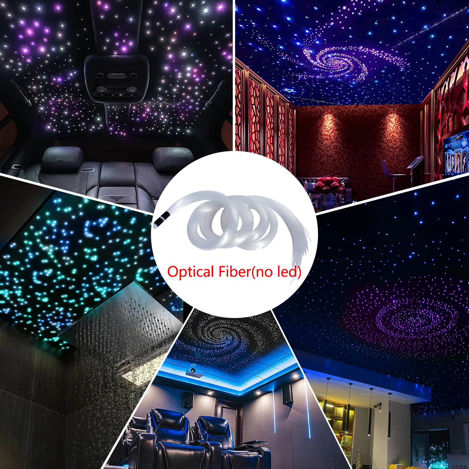 End Glow Fiber Optic Light 0.75mm PMMA Optical Fiber Cable for all kind LED Light Engine DIY Starry Sky Effect Decorative Home