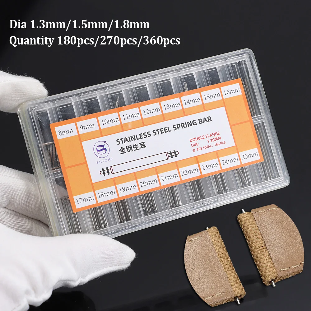 

180/270/360Pcs Stainless Steel Spring Bars Watch Band Strap Link Pins Remover Watch Accessories Repair Tool Metal Spring Bar