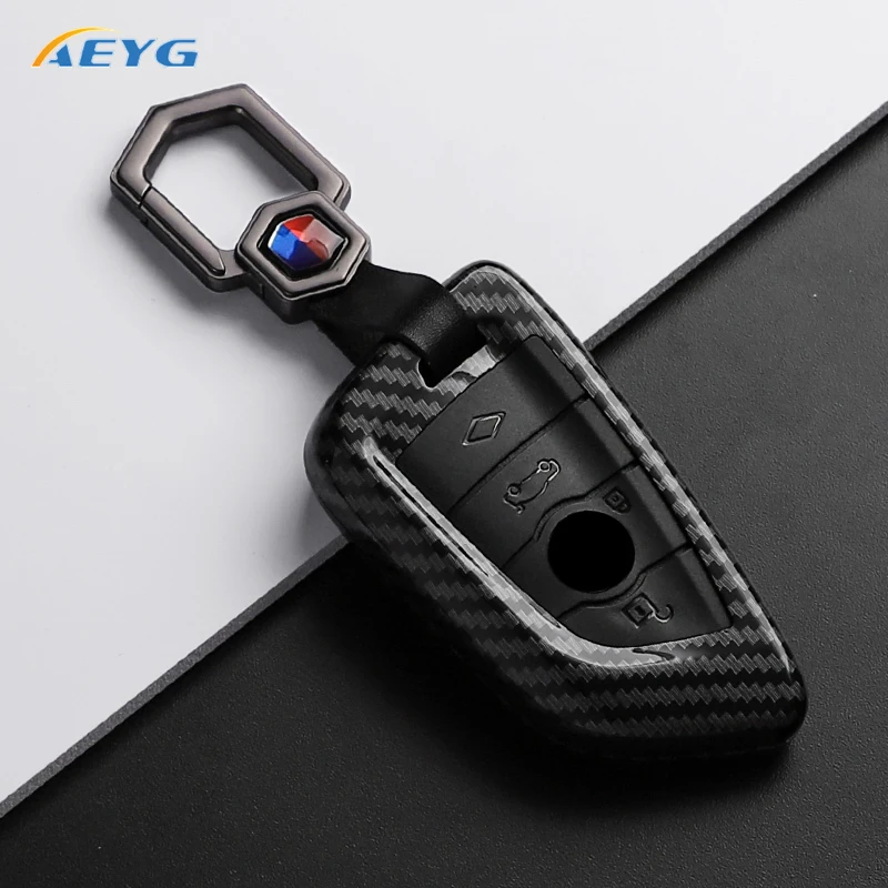 

ABS Carbon Fiber Car Key Case For BMW X1 X3 X5 X6 X7 1 3 5 6 7 Series G20 G30 G11 F15 F16 G01 G02 F48 Keychain Accessories