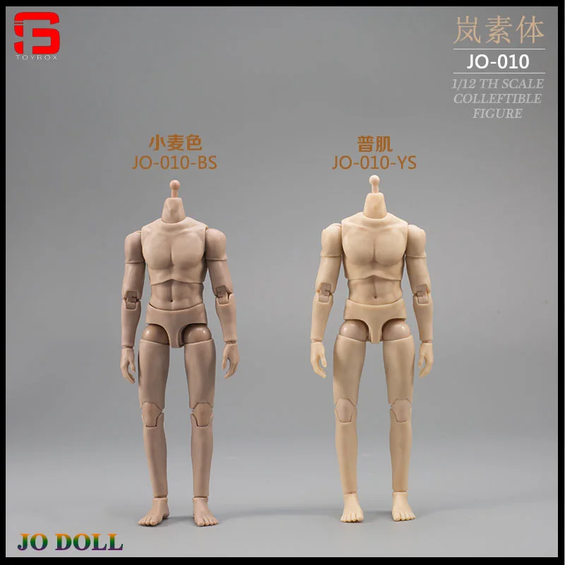 JO-010 1/12 Scale Male Flexible Semi-encapsu Joint Body 6'' Soldier Action Figure Suntan Normal Skin Articulated Body Dolls