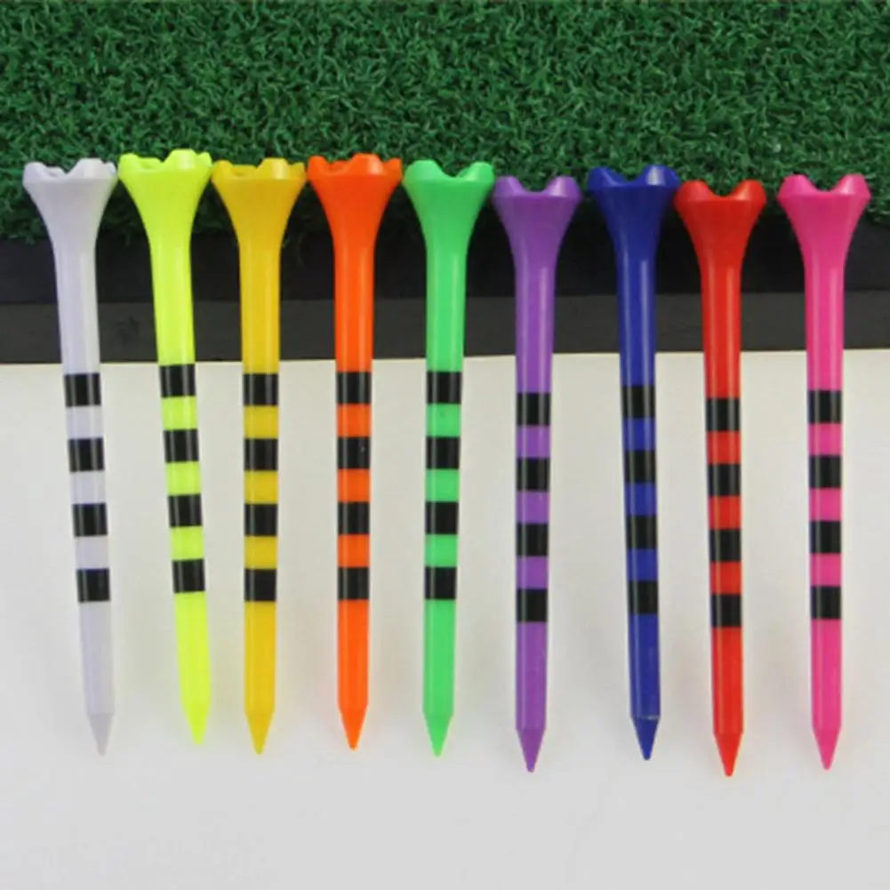 Adjustable Golf Tee Golf Tee 10pcs Height Adjustable Striped Golf Tee Set with Sharp Tip Plastic Ball Holder Training for Golfer