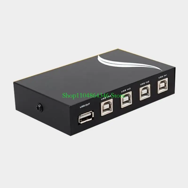 

5asd USB 2.0 Switch Selector 4 Port Computers Peripheral Switcher Adapter Hub for PC