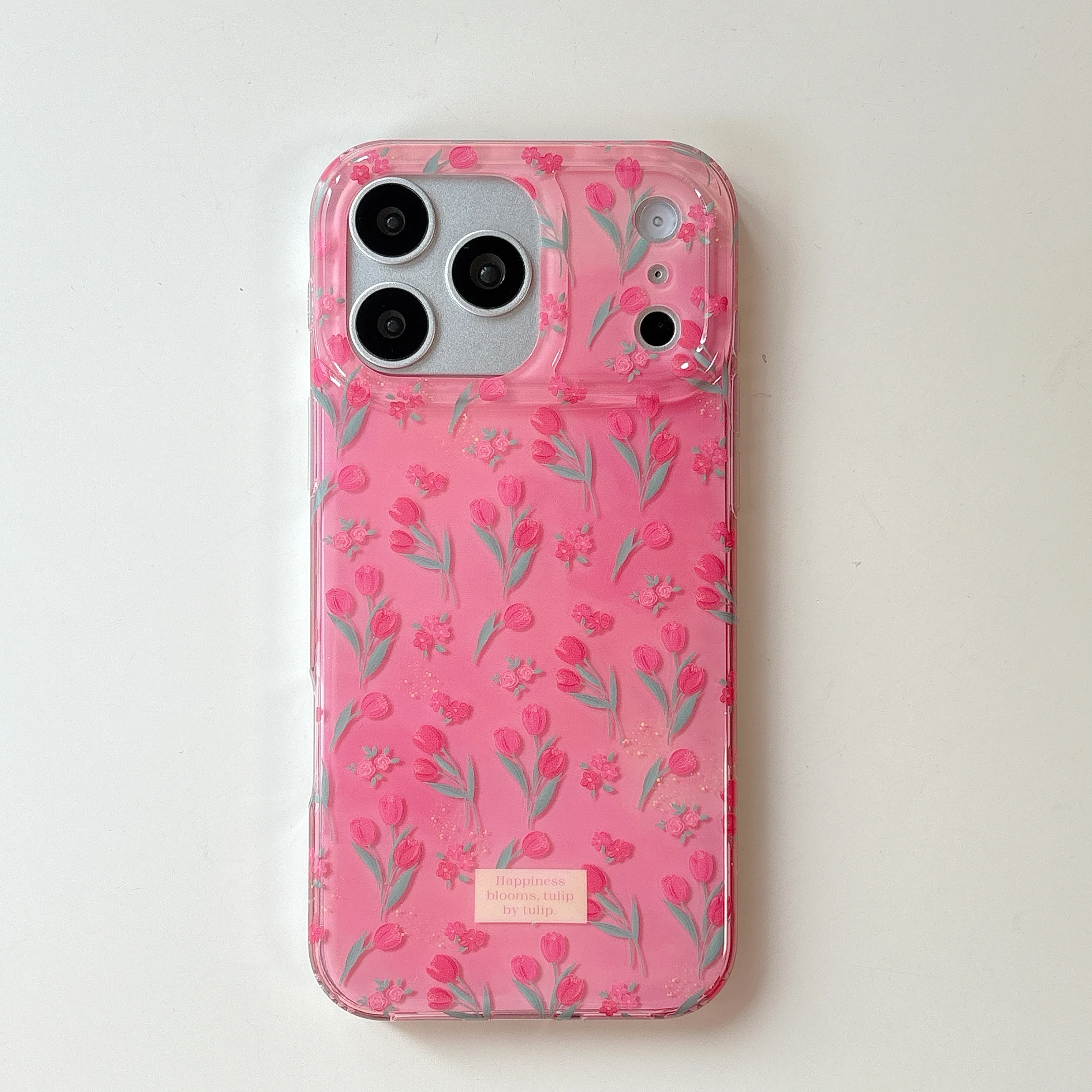Süße, elegante Handyhülle mit Tulpenmuster im Frühlings-Stil für iPhone 17 16 15 14 13 Pro Max – Rückseite Schutzhülle