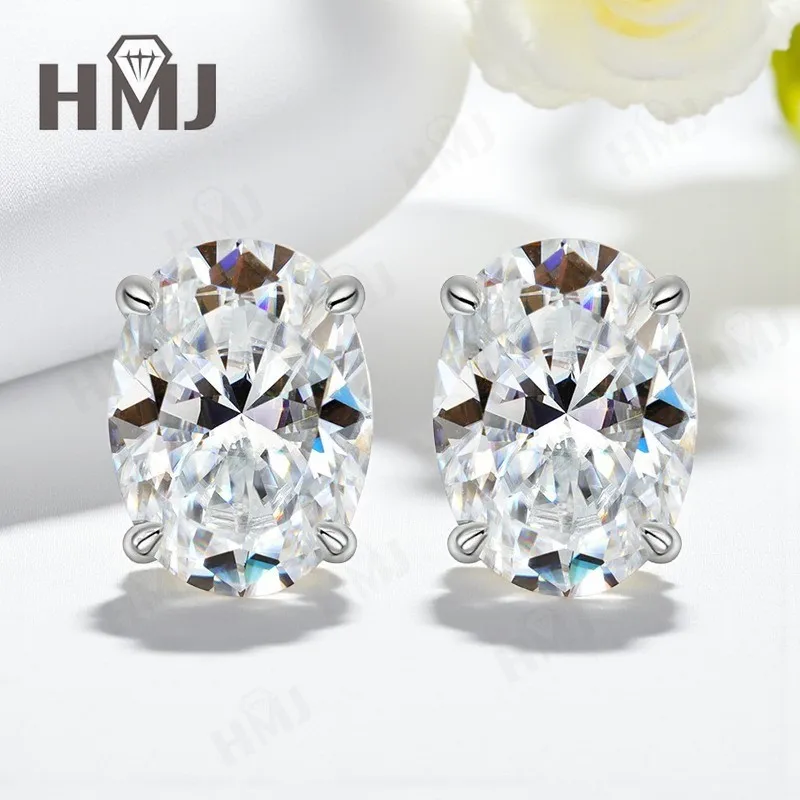 

Серьги-гвоздики для ушей, выращенные в лаборатории драгоценные камни, муассанит овальной формы, серебро 925, гипоаллергенные подарки на Рождество, День Благодарения, оптовая продажа