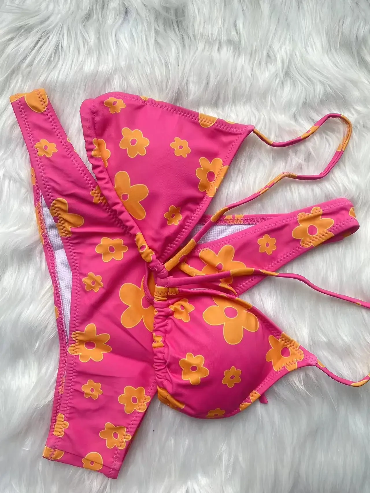 Sexy Blumen Mini Bikini Frauen Badeanzug Dreieck Bade bekleidung Micro Top Badeanzüge zweiteilige Biquini niedlichen Bikinis Set