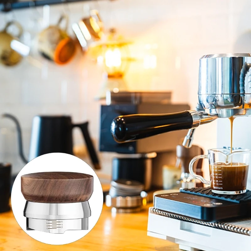 

Ergonomic Coffee Distributor With Handle For Even Grounds Distribution Stainless Steel Base Espresso Leveler 87HA