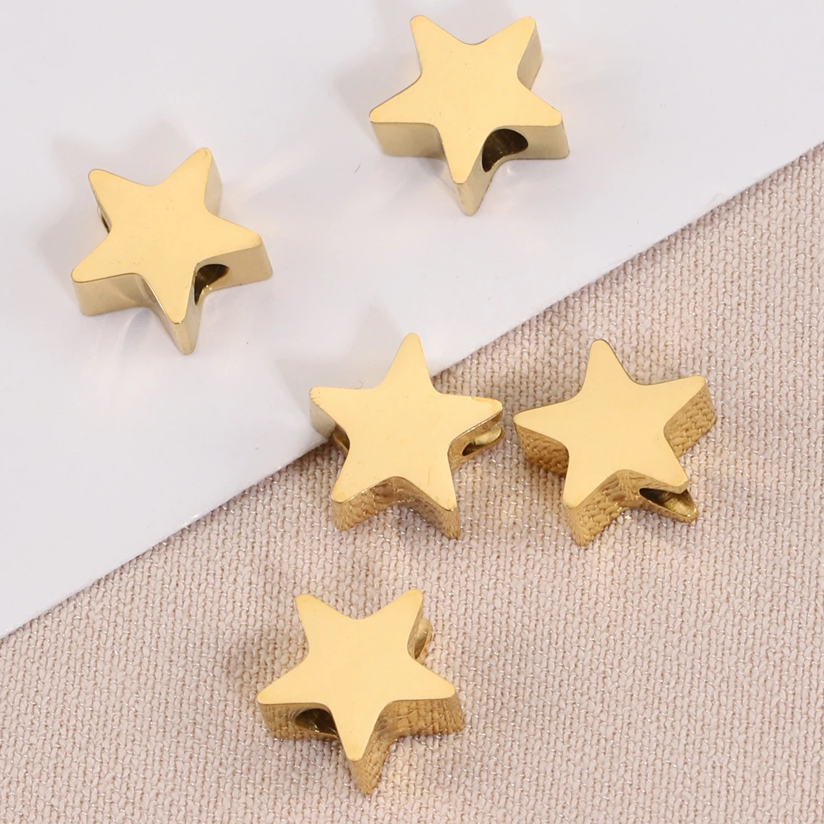 5 stücke Edelstahl polieren Stern Moonspacer Perlen für DIY Schmuck herstellung