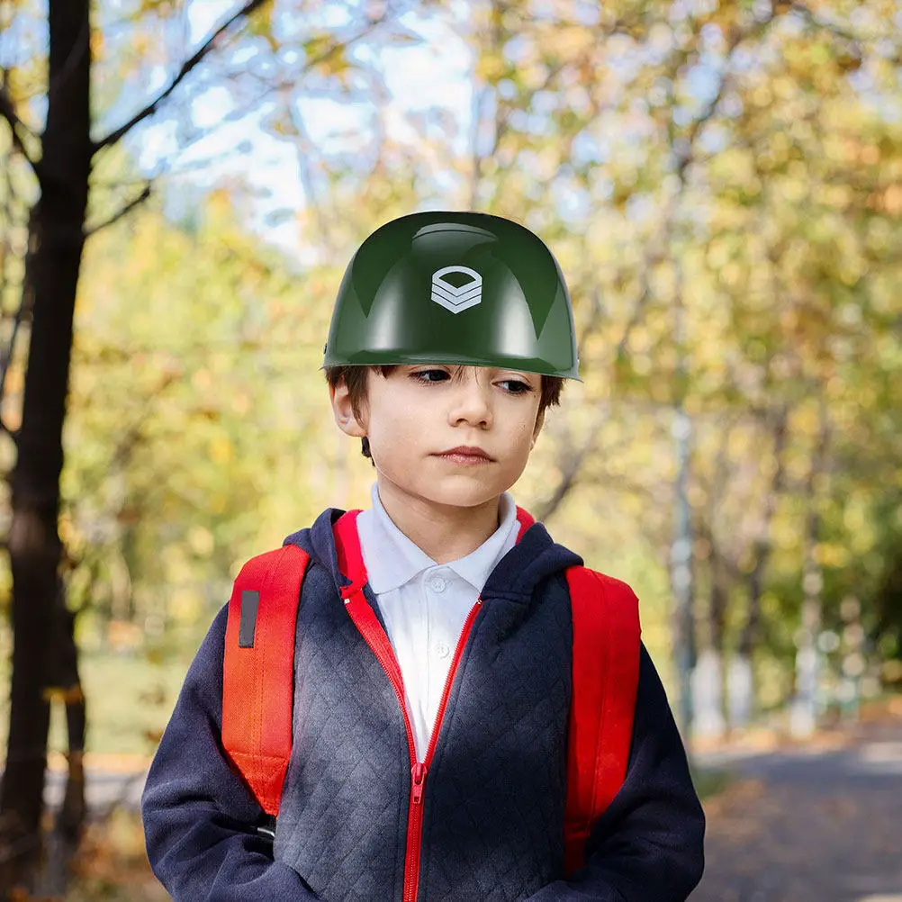 2pcs Soldier Children Role-Play Hats Army Hat Stylish Plastic Camo Hats for Children Soldier Costume Props Green Color Fits All