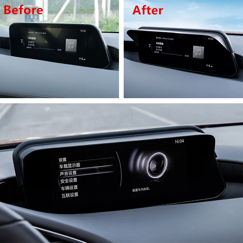 New Car Accessory For Mazda 3 BP Axela CX30 2019 2020 2021 2022 GPS Navigation Screen Sunshade Protection Cover Auto Styling