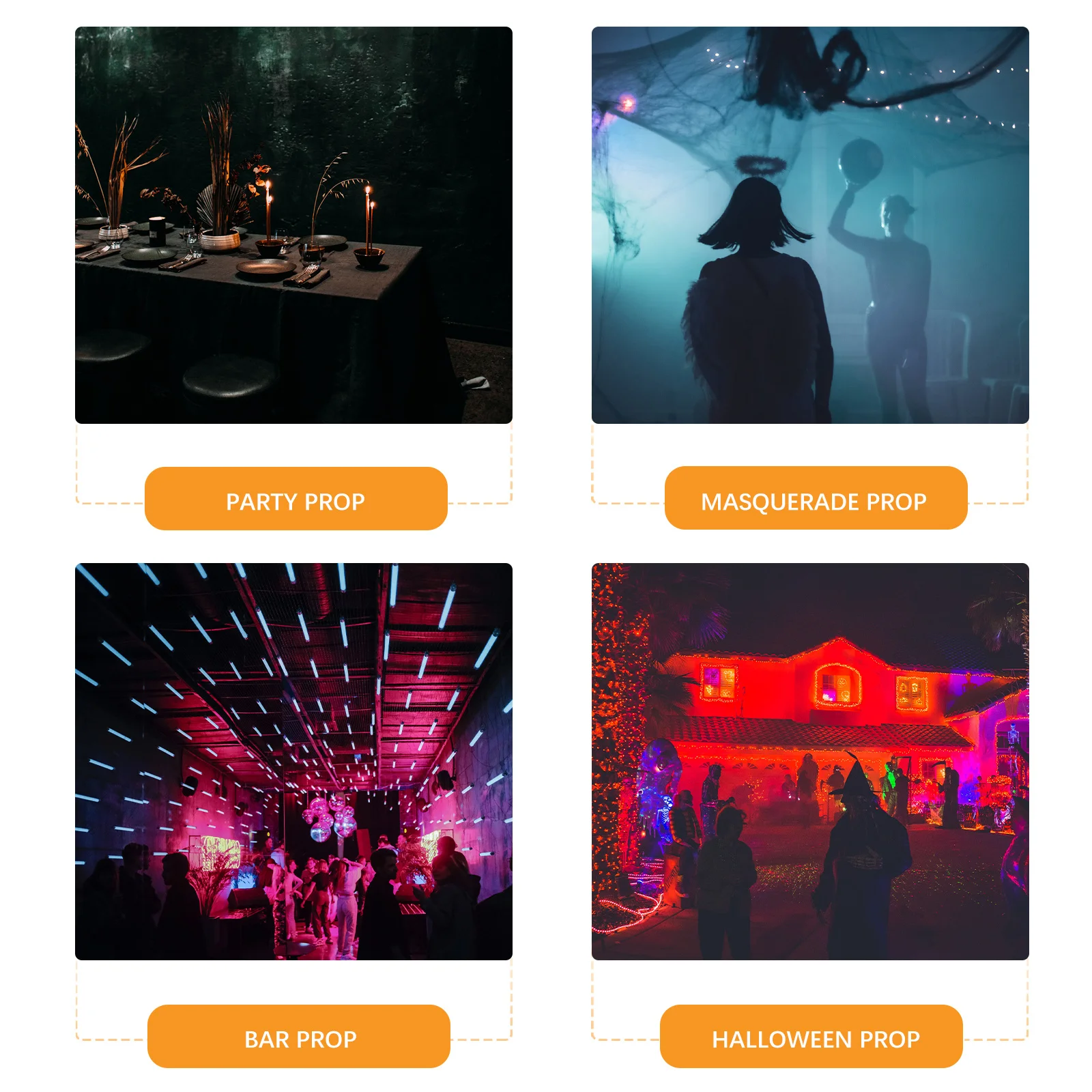 

4Pairs Resin Vampire Fangs Realistic Split Prong 13mm 15mm 17mm 19mm Clear Box Teeth Caps Halloween Party Cosplay