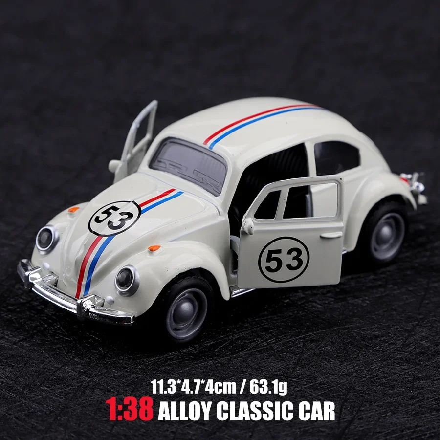 Винтажная роспись литая под давлением модель автомобиля Beetle, реалистичный классический игрушечный автомобиль
