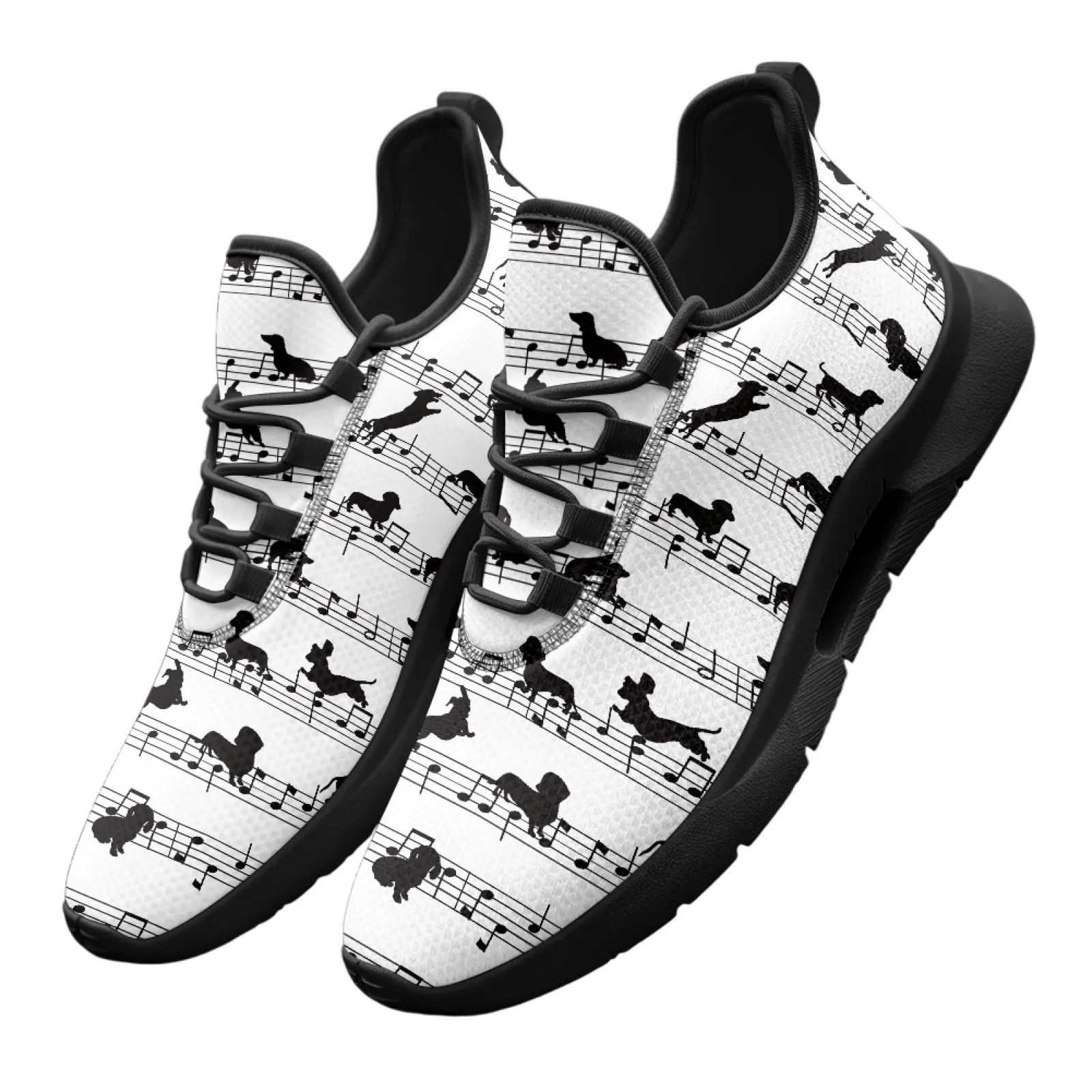 PENSTROLL Casual Walking Shoes Versatile Breathable Tennis Sneakers for Travel Men Dog Music Note