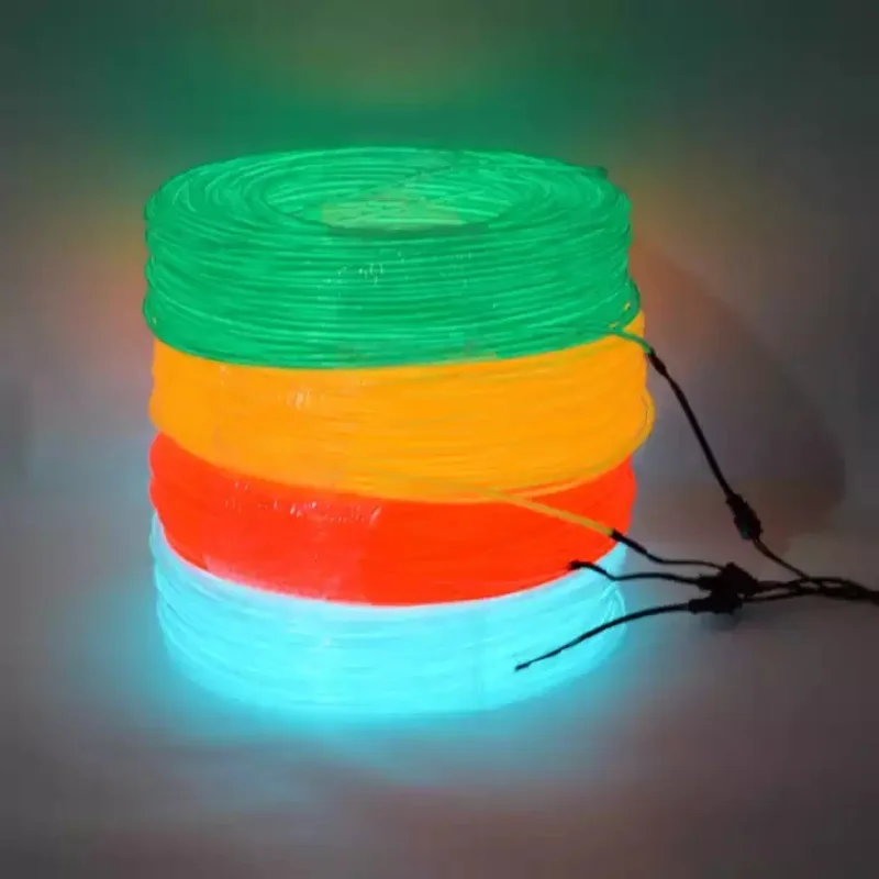 Rainbow Glow EL Wire Rope Light Up Clothing Tron Dance Wear Robot Costume LED Strip 1M Party Nightclub Rave Outfits Festival