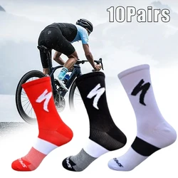 10Pairs Specialized Socks for Sports People Mountain Bike Race Cycling Socks Men's Mid-calf Socks Road Race Quick-drying Socks