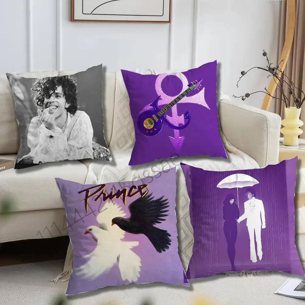 P-PRINCE Purple Rain Single Throw Pillow Case Cover Sofa Cushion Home Room Decor