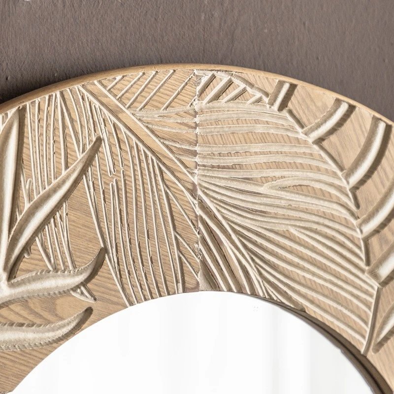 جدار منحوت عتيق، مرآة مستديرة كبيرة، طاولة مدخل، معلقة على الحائط، مرآة حوض الحمام، مرآة تزيين غرفة النوم