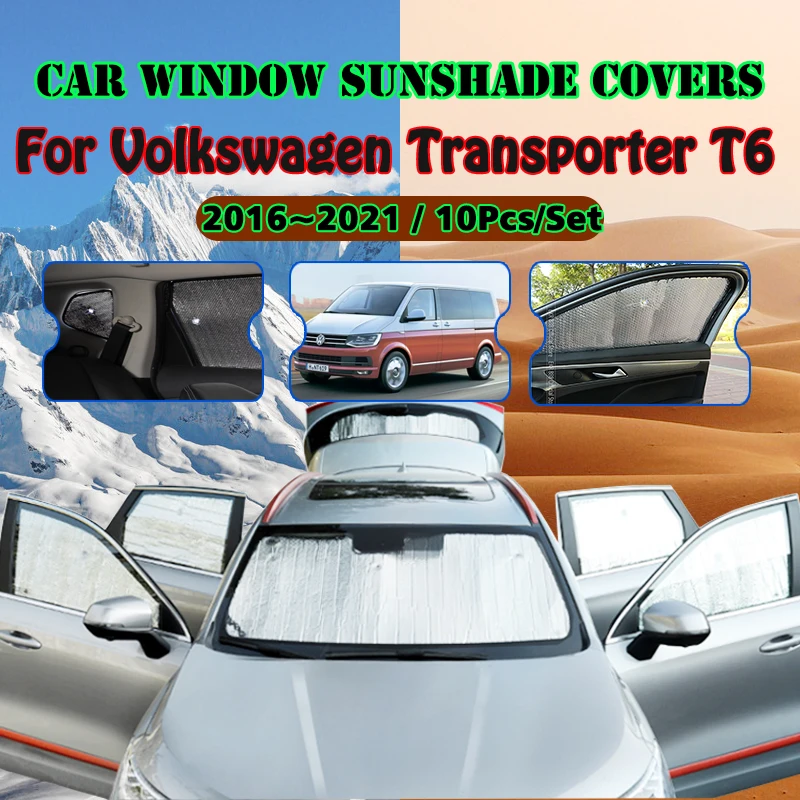 Full Covers Sunshades For Volkswagen Vw Transporter T6 T6.1 2016~2021 Car Accessories Sun Windshields Side Window Auto Visor