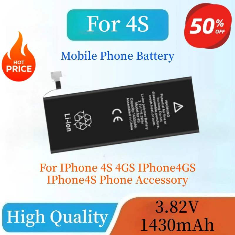 

Высококачественный новый аккумулятор 3,82 В 1430 мАч для IPhone 4S 4GS IPhone4GS IPhone4S аксессуар для телефона