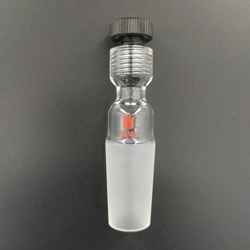 SYNTHWARE Conector termómetro ajustable con 7 #   Rosca interna, Junta 14/20 19/22 24/40 29/42, Vidrio de borosilicato, A52