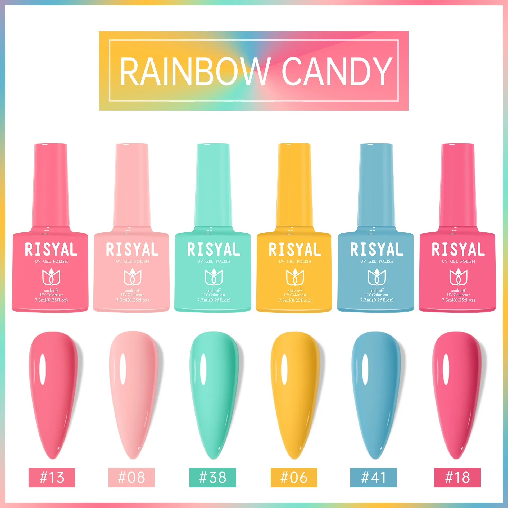 

6Colors Gel Nail Polish Set 7.3ml Pink Blue Neon Macaron Color for Nails UV LED Nail Art Gel Varnishes for Manicure Kit