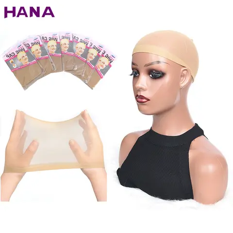 하나 머리 그물 레이스 가발 모자 그물 가발 그물 10 개/갑 가발을 만들기위한 직조 머리 그물 무료 크기 가발 액세서리 헤어 네트워크