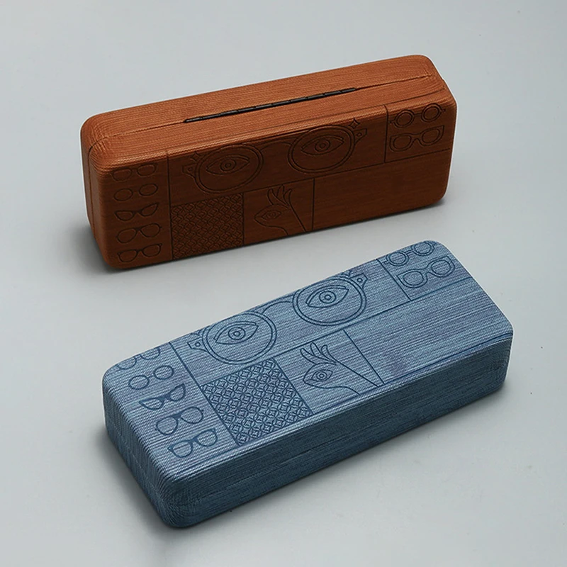 

1pc Geometric Print Glasses Case Waterproof Rectangle Sunglasses Box Holder Portable Anti-stress Eyewear Storage