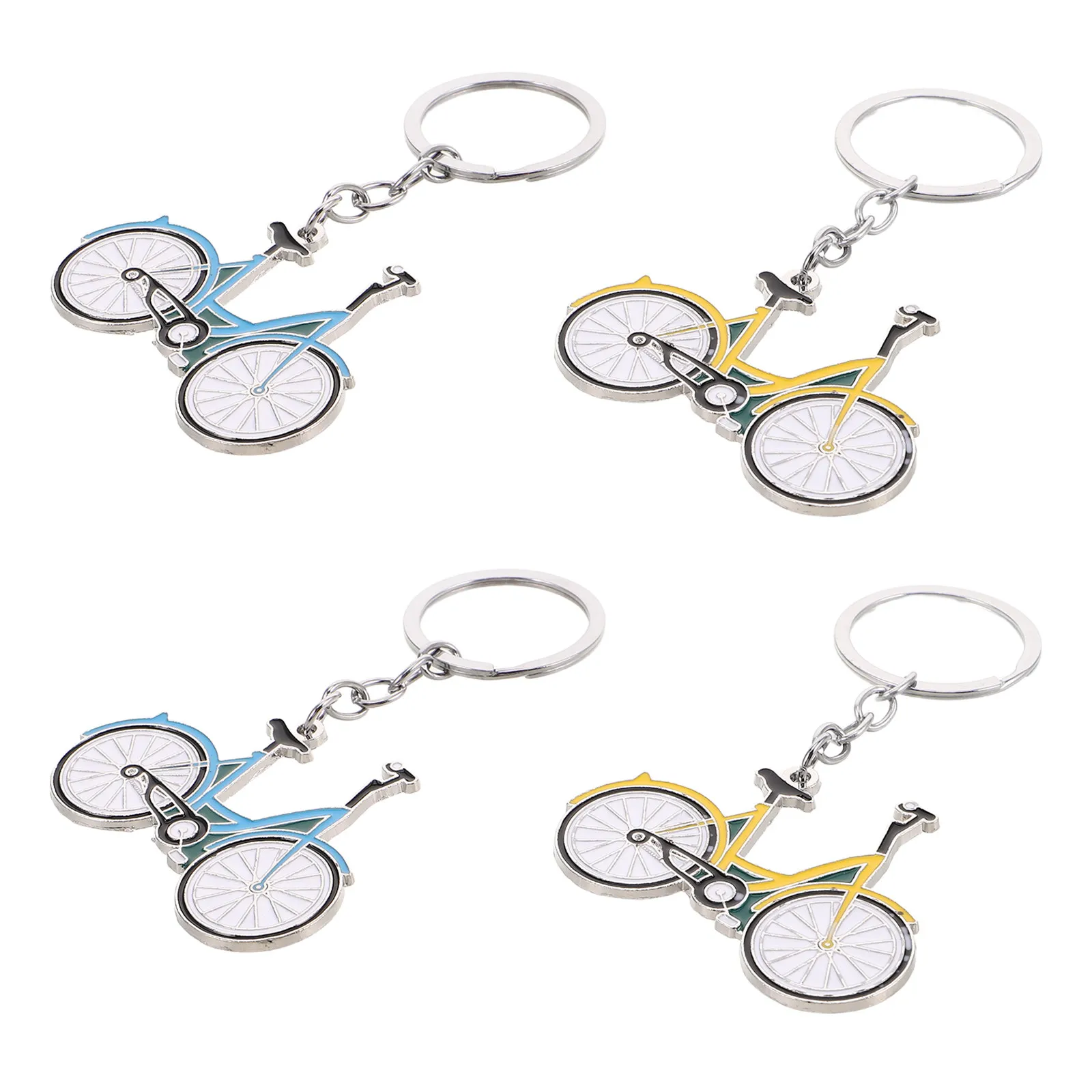 8Pcs Fashionable Metal Bicycle Keychains Stylish Miniatures for Students Cyclists Key Rings Backpack Charms Cycling Accessories