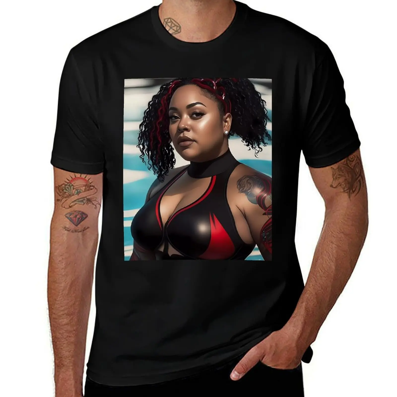 Summer Vibes, Curvy Summer, Copy of Curvy and Beautiful Superwoman, Swimmer Athlete. Female are strong. Sticker T-Shirt