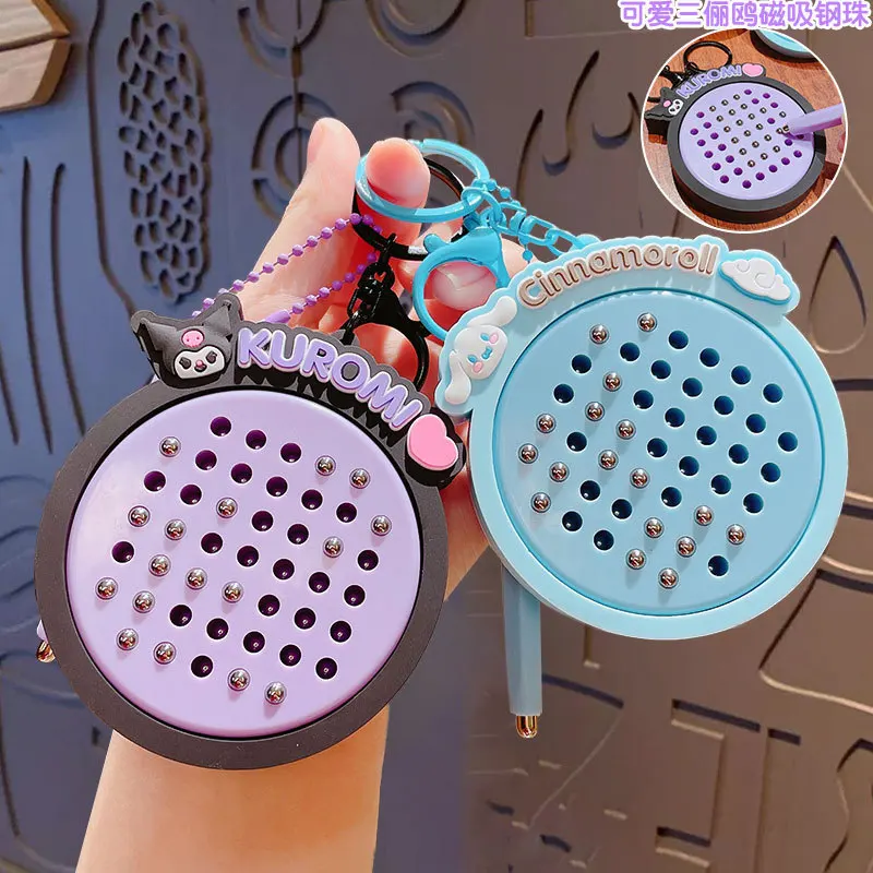 

Magnetic Beads Doodle Board Keychain Stress Relief Toy Cute Cartoon Bag Charm for Couples Kids Anime Fans