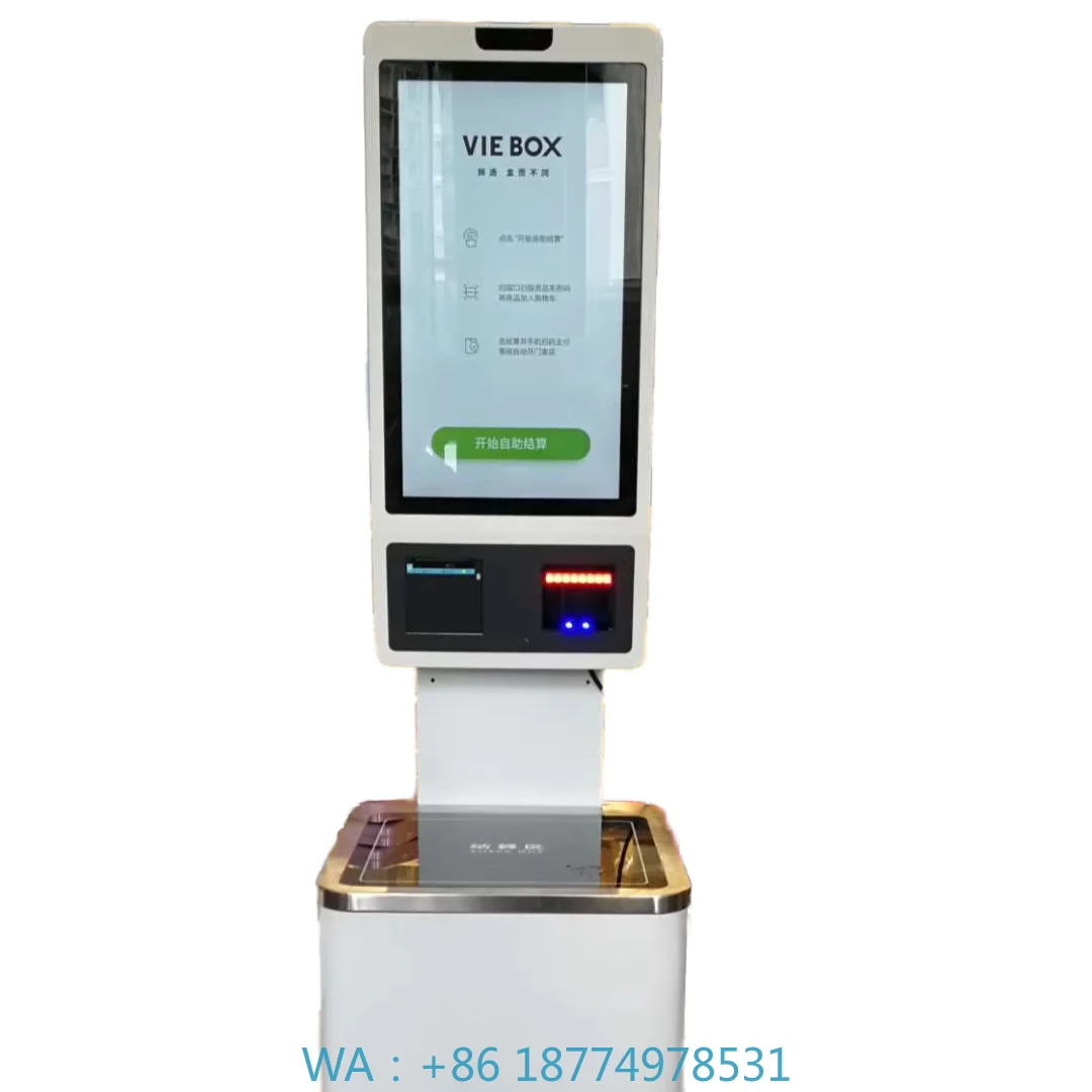 Restaurant Goods Ordering Kiosk for Cash Register 21.5/24/27/32 Inch Self-Service QR Code Payment POS Machine for Supermarket