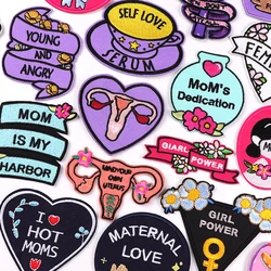 Girl Power/Feminist Embroidery Patch Iron On Patches For Clothing thermoadhesive Patches On Clothes Jacket Embroidered Stickers