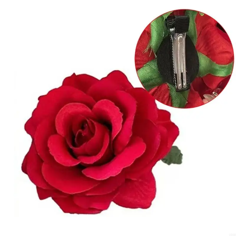 U0de Fashionable Red Flower Hair Clip добавляет оттенки фестиваля моды.