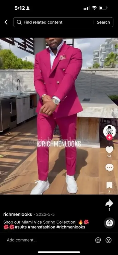 

The payment link for the fuchsia suit