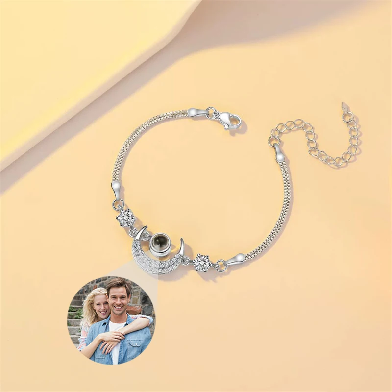 Personalized Bracelets with Picture Inside Custom Projection Bracelet for Wife Husband Couple Gift for Him Her Bracelet