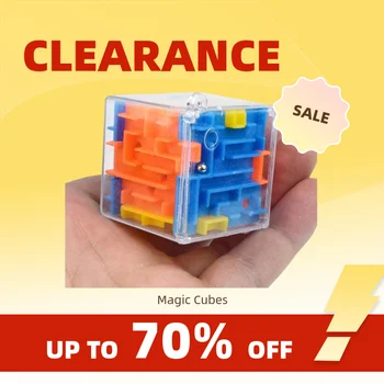 Clearance_mini labyrinthe 3D Cube magique Puzzle Transparent...