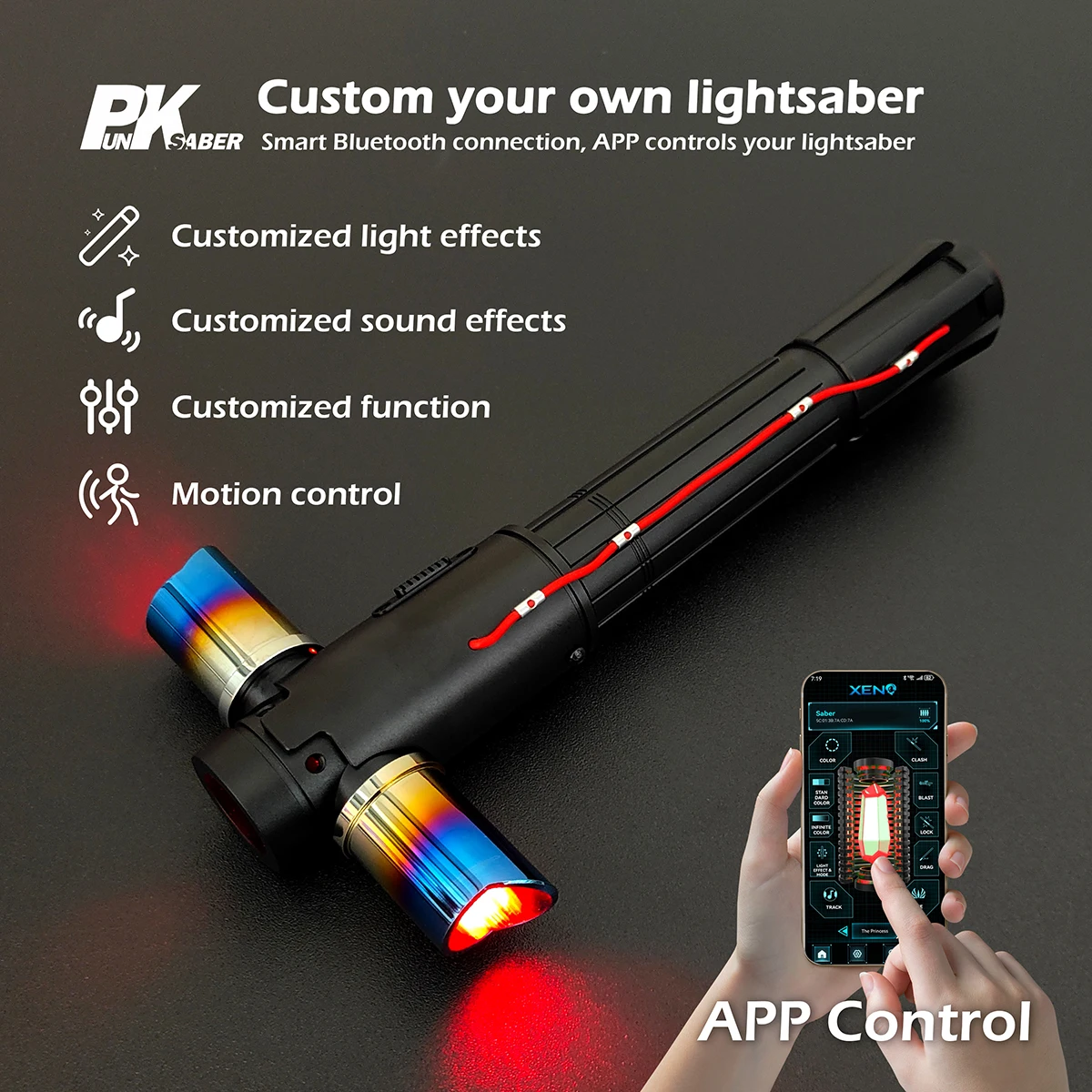 

[Wholesale] Lightsaber Xenopixel Proffie2.2 Metal hilt Jedi Laser Sword Sensitive Smooth Hitting Sound Punksaber Light Saber Toy