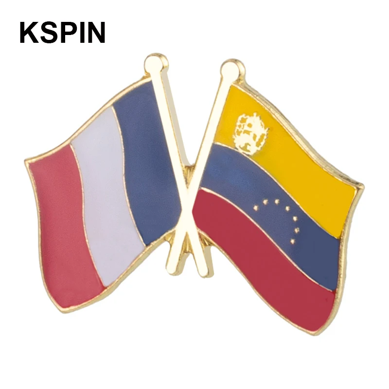 Berlekuk pin pin bendera Ru, lencana 7, Bros strar, ikon, KS-0183-7