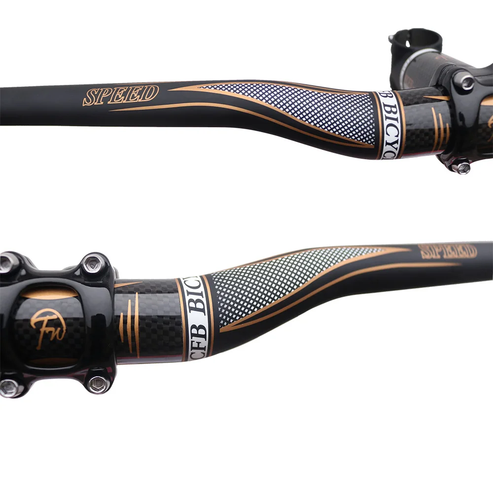 carbon handlebar FCFB gold matt glossy Mountain Bike 3K+UD Carbon Bicycle Handlebar Flat Handle Bar Full Carbon MTB Handlebars