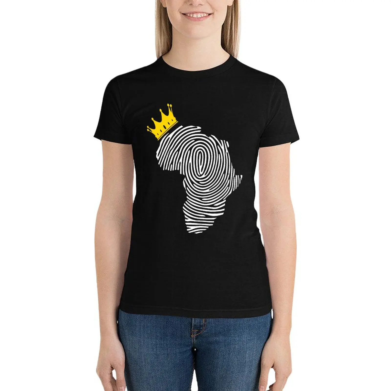 African DNA, Fingerprint, Crown, Black History, Black Lives Matter, Civil Rights T-Shirt tees white t-shirt dress for Women sexy