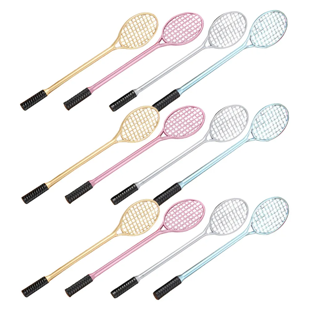 

24Pcs Badminton Racket Gel Ink Pen Cute Tennis Racket Design Pen Tool for Students Teachers Office Use